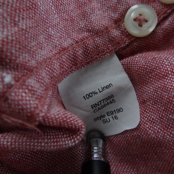 NWT J. Crew XL Slim Red 100% Linen L/S Button Down - Picture 7 of 8